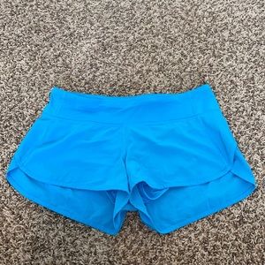 Lululemon bright blue running shorts